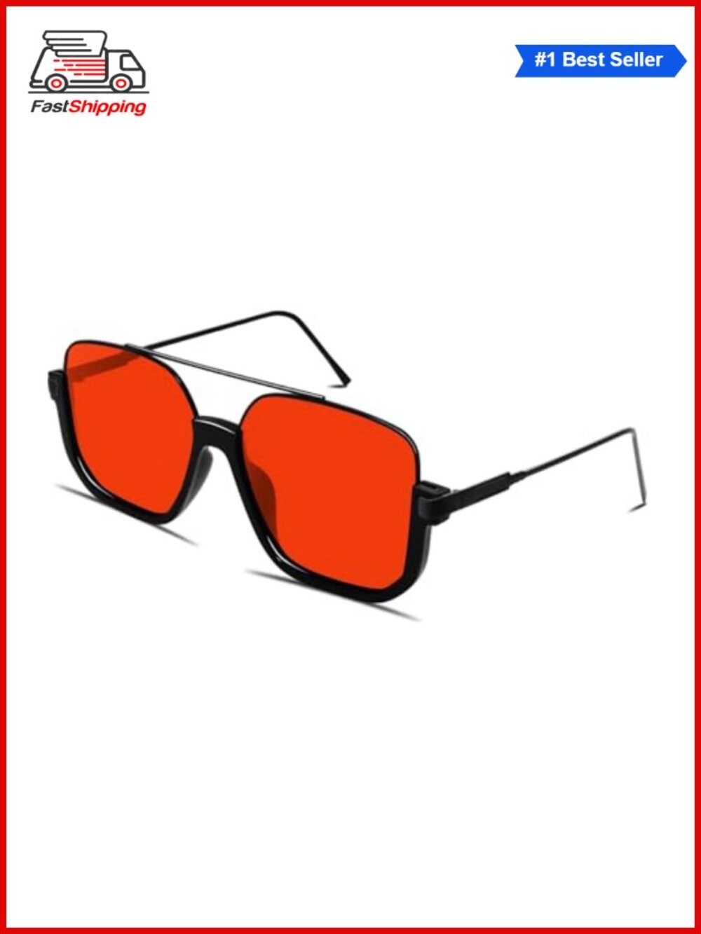 ✨ Square Oversized Aviator Sunglasses Semi-Frame Retro UV400 Women Men